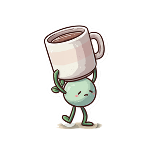 Tired Junimo Mug Vinyl Car Decal Sticker – Waterproof & UV-Resistant 3.4133333333333336"