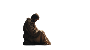 Sad Man Sitting V7 Vinyl Car Decal Sticker – Waterproof & UV-Resistant 2.72"
