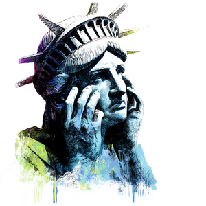 Weeping Statue Liberty Vinyl Car Decal Sticker – Waterproof & UV-Resistant 3.4133333333333336"