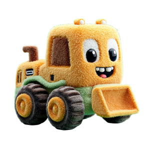 Plush Construction Vehicle Vinyl Car Decal Sticker – Waterproof & UV-Resistant 3.4133333333333336"
