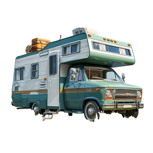 Green Cartoon Motorhome Vinyl Car Decal Sticker – Waterproof & UV-Resistant 3.4133333333333336"