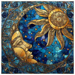 Celestial Stained Glass Vinyl Car Decal Sticker – Waterproof & UV-Resistant 3.4133333333333336"
