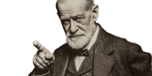 Sigmund Freud Pointing Vinyl Car Decal Sticker – Waterproof & UV-Resistant 5.12"