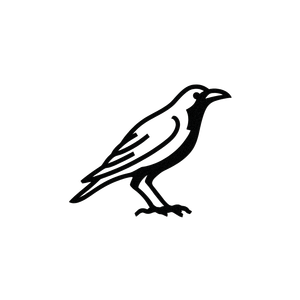 Minimal Monoline Raven Vinyl Car Decal Sticker – Waterproof & UV-Resistant 6.826666666666667"