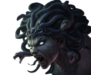 Angry Medusa Portrait Vinyl Car Decal Sticker – Waterproof & UV-Resistant 6.613333333333333"
