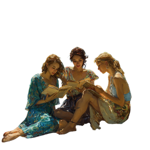 Women Reading Seaside Vinyl Car Decal Sticker – Waterproof & UV-Resistant 3.4133333333333336"