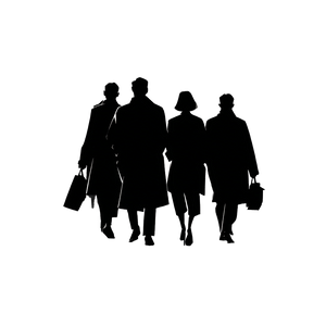 Silhouetted Walking Figures Vinyl Car Decal Sticker – Waterproof & UV-Resistant 6.826666666666667"