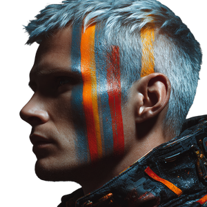 Cyberpunk Blond Man V3 Vinyl Car Decal Sticker – Waterproof & UV-Resistant 3.4133333333333336"