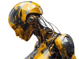 Futuristic Humanoid Robot V77 Vinyl Car Decal Sticker – Waterproof & UV-Resistant 6.1866666666666665"