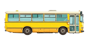 Yellow Bus Illustration V3 Vinyl Car Decal Sticker – Waterproof & UV-Resistant 2.56"