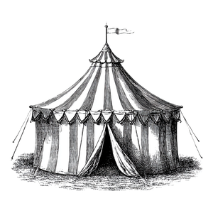 Vintage Carnival Tent Vinyl Car Decal Sticker – Waterproof & UV-Resistant 3.4133333333333336"