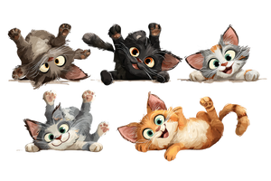 Playful Upside-Down Cats Vinyl Car Decal Sticker – Waterproof & UV-Resistant 2.986666666666667"