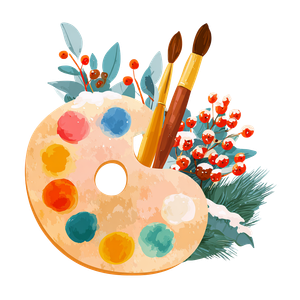 Christmas Paint Palette Vinyl Car Decal Sticker – Waterproof & UV-Resistant 6.826666666666667"