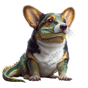 Corgi-Lizard Hybrid Vinyl Car Decal Sticker – Waterproof & UV-Resistant 3.4133333333333336"