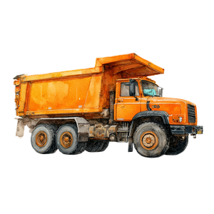 Orange Dump Truck Vinyl Car Decal Sticker – Waterproof & UV-Resistant 6.826666666666667"