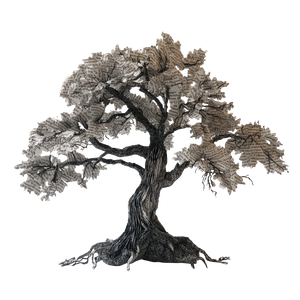 Paper Oak Tree Vinyl Car Decal Sticker – Waterproof & UV-Resistant 6.826666666666667"