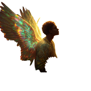 Glowing Sunflower Angel Vinyl Car Decal Sticker – Waterproof & UV-Resistant 3.4133333333333336"