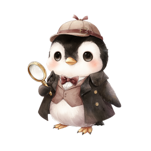 Penguin Detective Design Vinyl Car Decal Sticker – Waterproof & UV-Resistant 3.4133333333333336"
