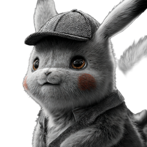 Detective Pikachu Greyscale Vinyl Car Decal Sticker – Waterproof & UV-Resistant 3.4133333333333336"