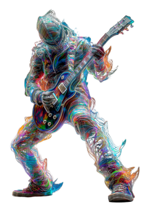 Cyberpunk Guitarist V9 Vinyl Car Decal Sticker – Waterproof & UV-Resistant 4.373333333333333"