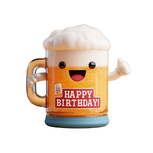Smiling Beer Mug Vinyl Car Decal Sticker – Waterproof & UV-Resistant 3.4133333333333336"