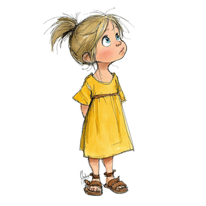 Toddler Girl Drawing Vinyl Car Decal Sticker – Waterproof & UV-Resistant 6.826666666666667"