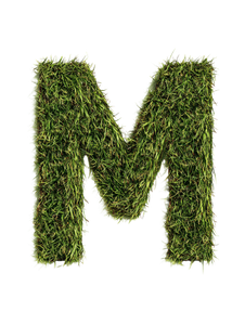 Grass Letter M Vinyl Car Decal Sticker – Waterproof & UV-Resistant 8.213333333333333"