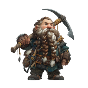 Fantasy Dwarf Miner V3 Vinyl Car Decal Sticker – Waterproof & UV-Resistant 3.4133333333333336"