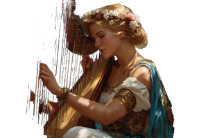Victorian Harpist Vinyl Car Decal Sticker – Waterproof & UV-Resistant 2.986666666666667"