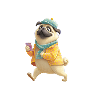 Anthropomorphic Pug Vinyl Car Decal Sticker – Waterproof & UV-Resistant 3.4133333333333336"