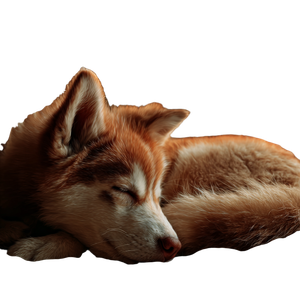 Sleeping Husky Puppy V2 Vinyl Car Decal Sticker – Waterproof & UV-Resistant 3.4133333333333336"