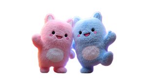 Dancing Plush Mascots Vinyl Car Decal Sticker – Waterproof & UV-Resistant 2.72"