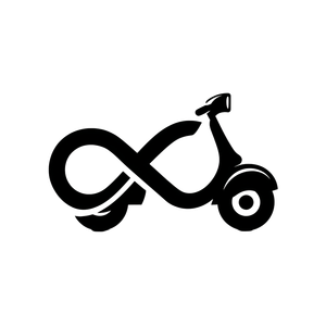 Vespa Infinity Logo V2 Vinyl Car Decal Sticker – Waterproof & UV-Resistant 3.4133333333333336"