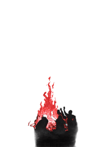 Bonfire Celebration Silhouette Vinyl Car Decal Sticker – Waterproof & UV-Resistant 4.32"