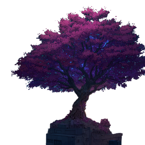 Glowing Sakura Tree V2 Vinyl Car Decal Sticker – Waterproof & UV-Resistant 3.4133333333333336"