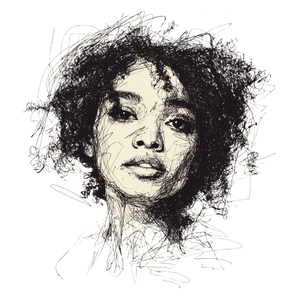 Scribbled Woman Sketch Vinyl Car Decal Sticker – Waterproof & UV-Resistant 3.4133333333333336"