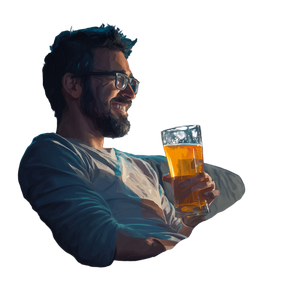 Man Drinking Beer V8 Vinyl Car Decal Sticker – Waterproof & UV-Resistant 6.826666666666667"