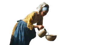 Vermeer Milkmaid Scene Vinyl Car Decal Sticker – Waterproof & UV-Resistant 2.56"