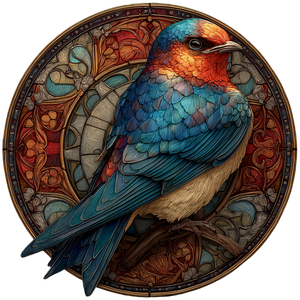 Stained Glass Swallow Vinyl Car Decal Sticker – Waterproof & UV-Resistant 6.826666666666667"