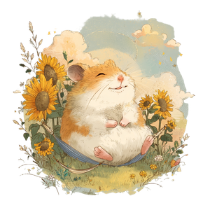 Happy Hamster Relaxing Vinyl Car Decal Sticker – Waterproof & UV-Resistant 6.826666666666667"