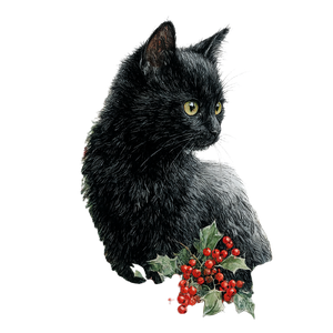 Vintage Christmas Cat V2 Vinyl Car Decal Sticker – Waterproof & UV-Resistant 6.826666666666667"