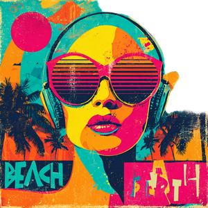 Beach Party Flyer Vinyl Car Decal Sticker – Waterproof & UV-Resistant 6.826666666666667"