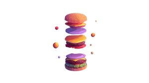 Floating Layered Hamburger V2 Vinyl Car Decal Sticker – Waterproof & UV-Resistant 2.72"