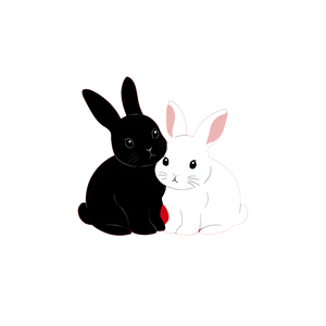 Cute Bunny Logo V3 Vinyl Car Decal Sticker – Waterproof & UV-Resistant 3.4133333333333336"