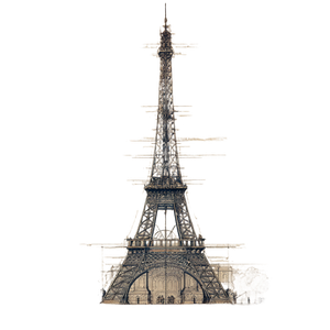 Eiffel Tower Drawing Vinyl Car Decal Sticker – Waterproof & UV-Resistant 3.4133333333333336"