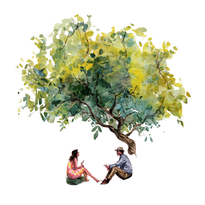 Couple Under Tree V2 Vinyl Car Decal Sticker – Waterproof & UV-Resistant 3.4133333333333336"