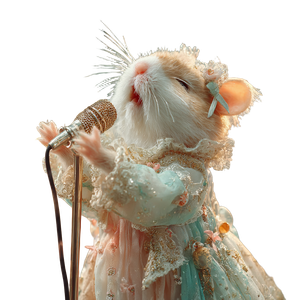 Singing Hamster Performer Vinyl Car Decal Sticker – Waterproof & UV-Resistant 6.826666666666667"
