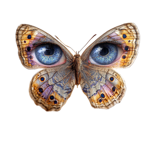 Butterfly With Eyes Vinyl Car Decal Sticker – Waterproof & UV-Resistant 3.4133333333333336"