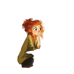 Red-Haired Girl Computing Vinyl Car Decal Sticker – Waterproof & UV-Resistant 3.4133333333333336"