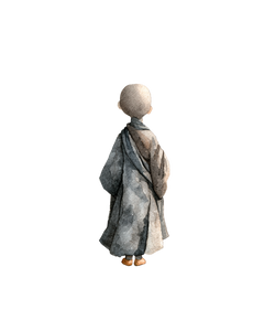 Buddhist Monk Illustration V2 Vinyl Car Decal Sticker – Waterproof & UV-Resistant 4.0"